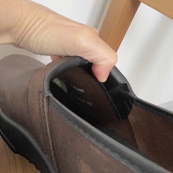 NWOB - SANITA DALTON Antiqued Brown OIL RUBBED LEATHER WORK Clogs Shoes EU 44 - Picture 8 of 10